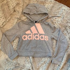 Adidas crop logo hoodie